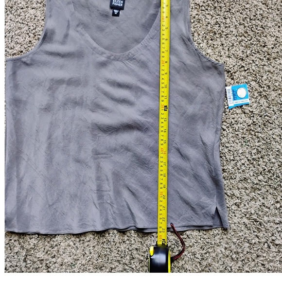 Eileen Fisher Tank Top Sleeveless V Neckcool taupe Casual Blouse/2x $50 - Picture 5 of 7